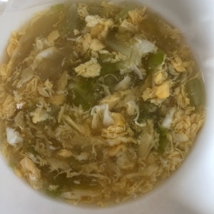 豆腐と干し椎茸の酸辣湯風スープ